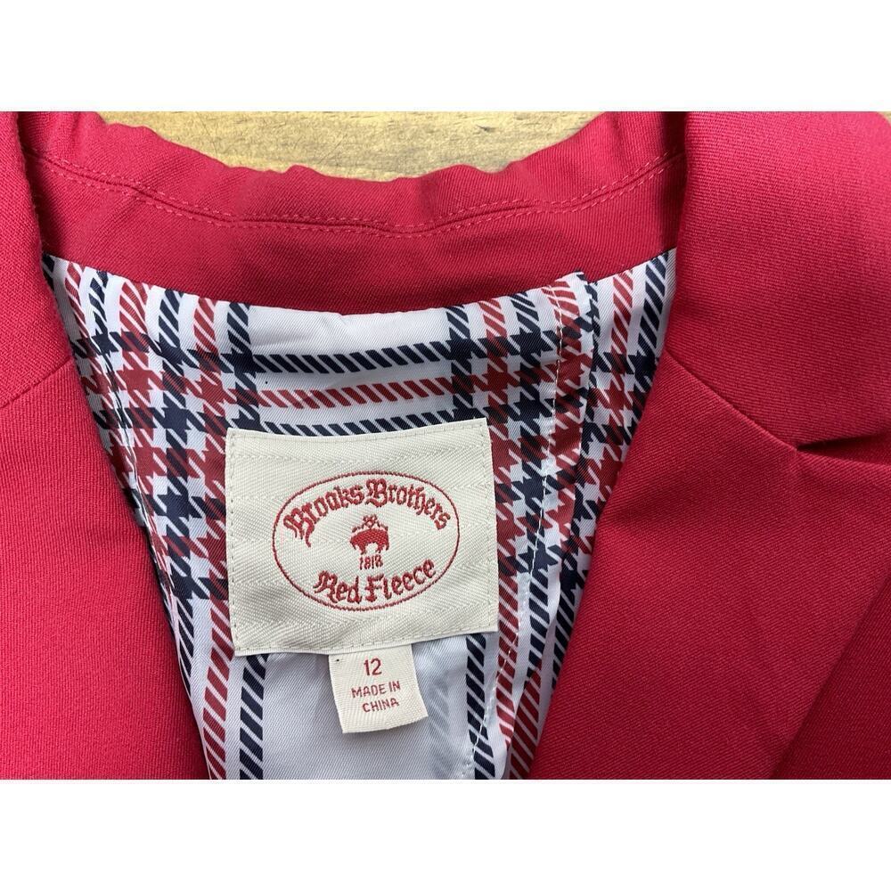 BROOKS BROTHERS Red Fleece Women's Red Cotton Viscose Stretch Blazer Size 12 - Picture 8 of 16